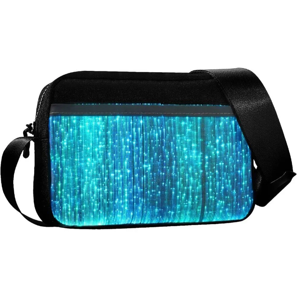 Light Up Crossbody Bag Women Optical Fiber Luminous Wallet Party Purse